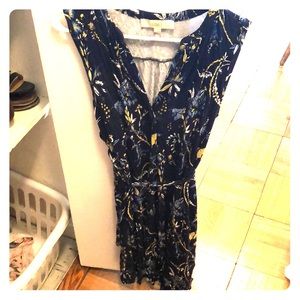 Blue sleeveless cotton dress